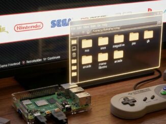 n'immagine che combina l'hardware (il Raspberry Pi), il software (la schermata di RetroPie) e l'argomento specifico dell'articolo (la struttura delle cartelle).